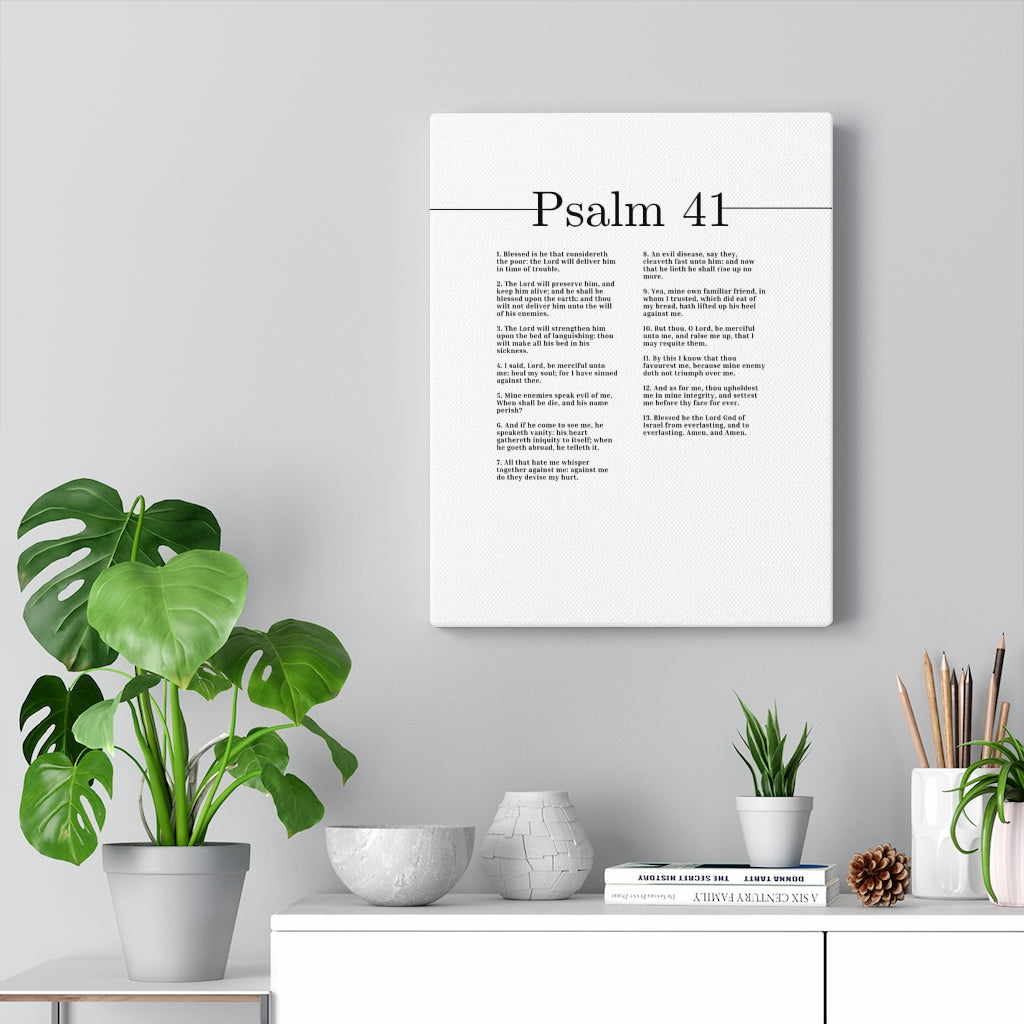 The Lord Will Strengthen Him Psalm 41 Bible Verse Canvas Christian Wall Art Ready to Hang Unframed-Express Your Love Gifts