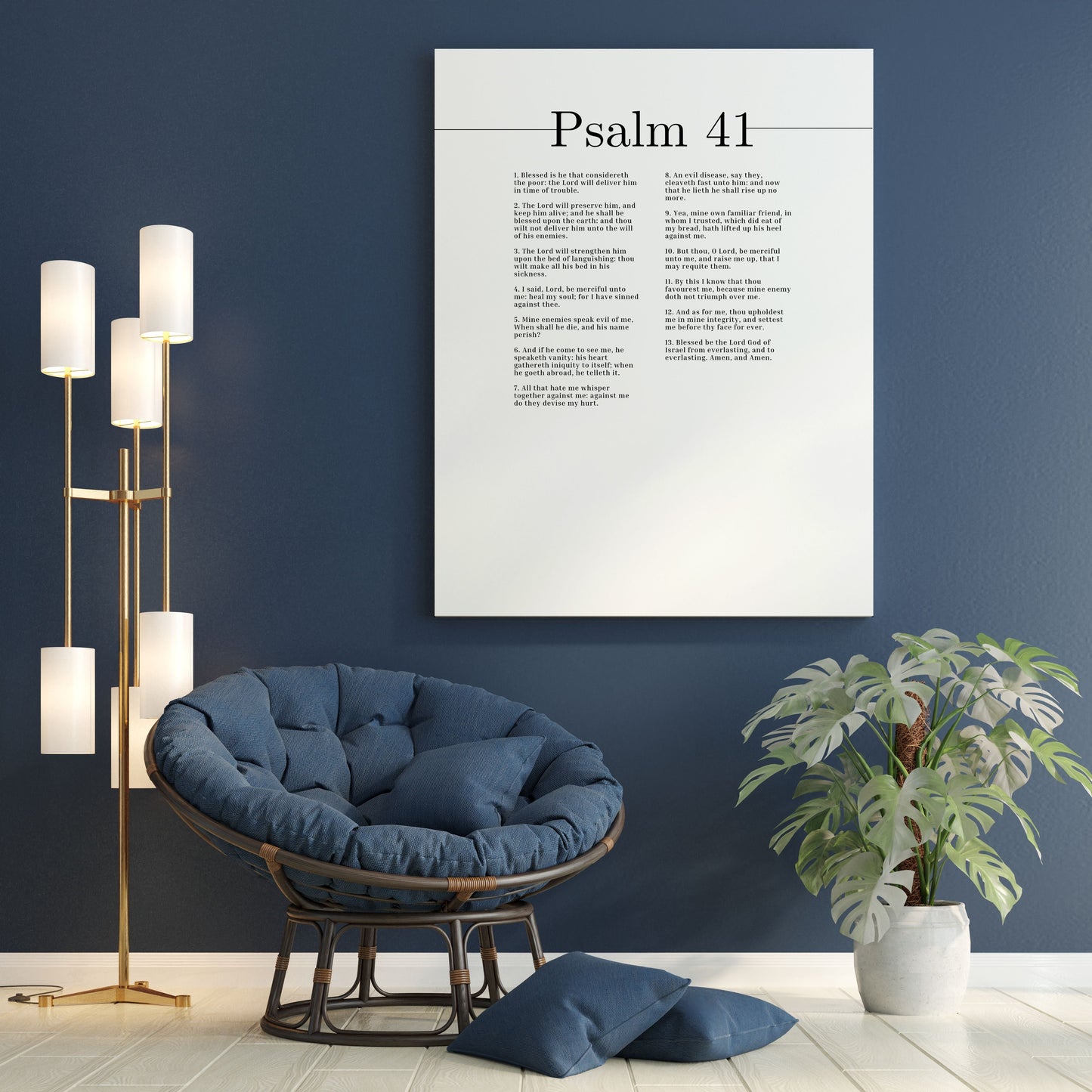 The Lord Will Strengthen Him Psalm 41 Bible Verse Canvas Christian Wall Art Ready to Hang Unframed-Express Your Love Gifts