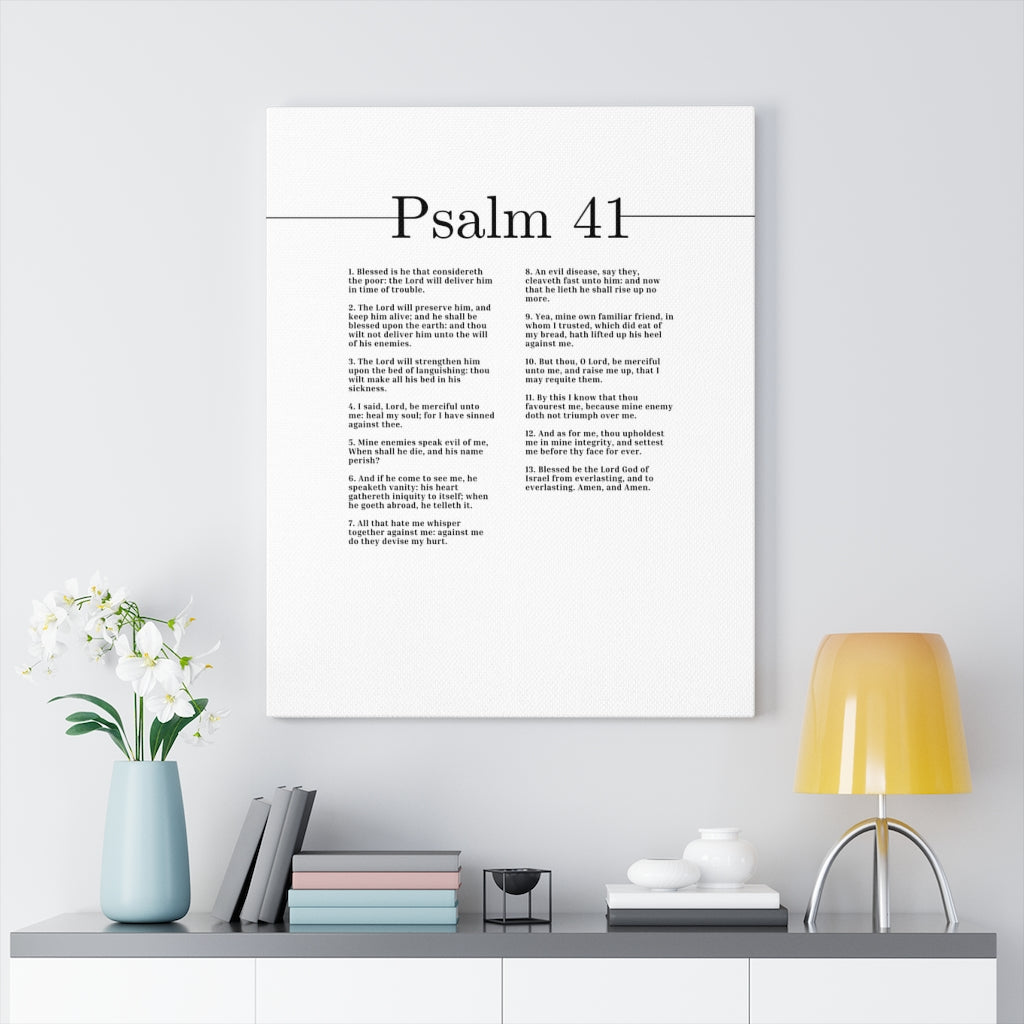 The Lord Will Strengthen Him Psalm 41 Bible Verse Canvas Christian Wall Art Ready to Hang Unframed-Express Your Love Gifts