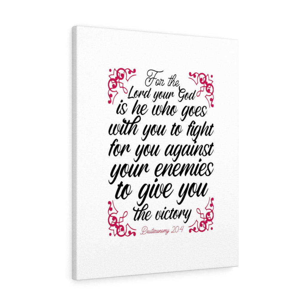 The Lord Your God Deuteronomy 20:4 Bible Verse Canvas Christian Wall Art Ready to Hang Unframed-Express Your Love Gifts