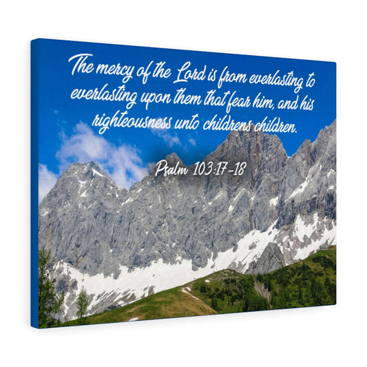 The Mercy of The Lord Psalm 103:17-18 Bible Verse Canvas Christian Wall Art Ready to Hang Unframed-Express Your Love Gifts