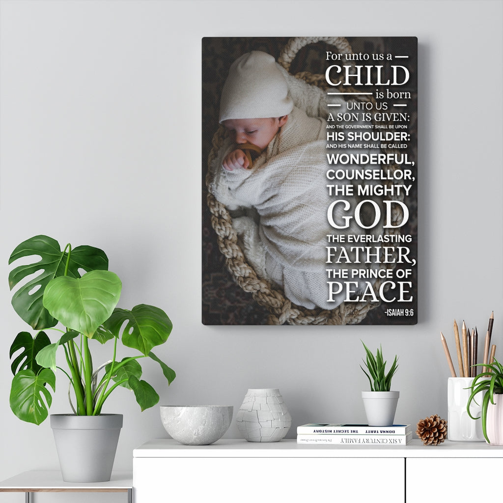 Scripture Walls The Mighty God Isaiah 9:6 Bible Verse Canvas Christian Wall Art Ready to Hang Unframed-Express Your Love Gifts