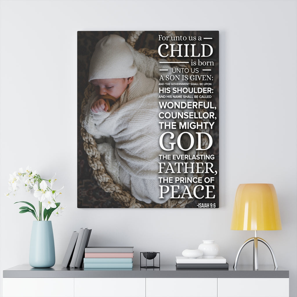 Scripture Walls The Mighty God Isaiah 9:6 Bible Verse Canvas Christian Wall Art Ready to Hang Unframed-Express Your Love Gifts