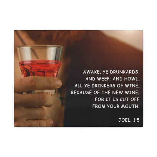 Scripture Walls The New Wine Joel 1:5 Bible Verse Canvas Christian Wall Art Ready to Hang Unframed-Express Your Love Gifts