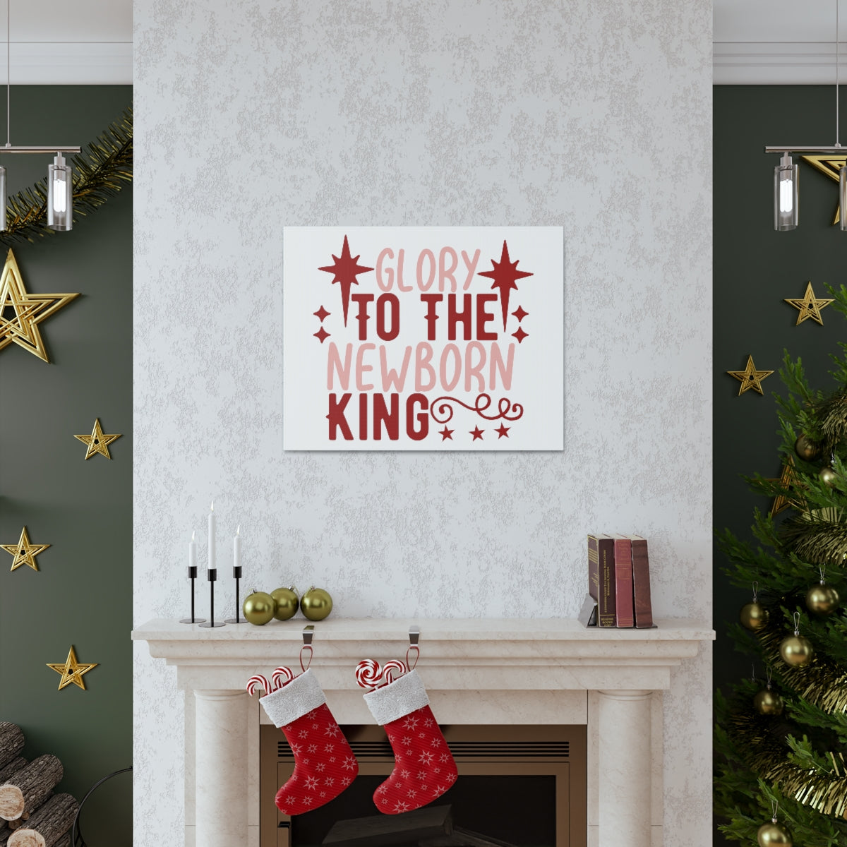 Scripture Walls The Newborn King Luke 2:13-14 Christian Wall Art Print Ready to Hang Unframed-Express Your Love Gifts