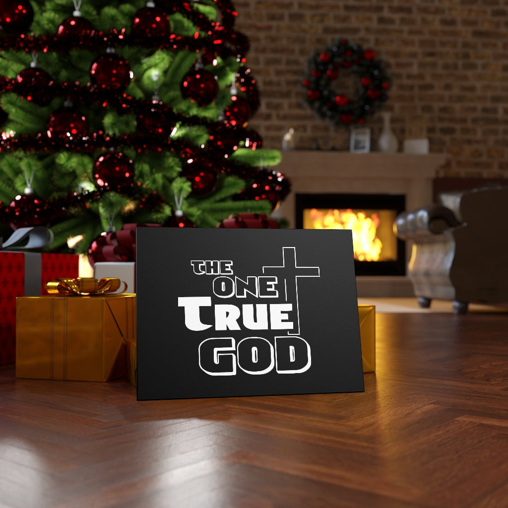 The One True God Bible Verse Canvas Christian Wall Art Ready to Hang Unframed-Express Your Love Gifts