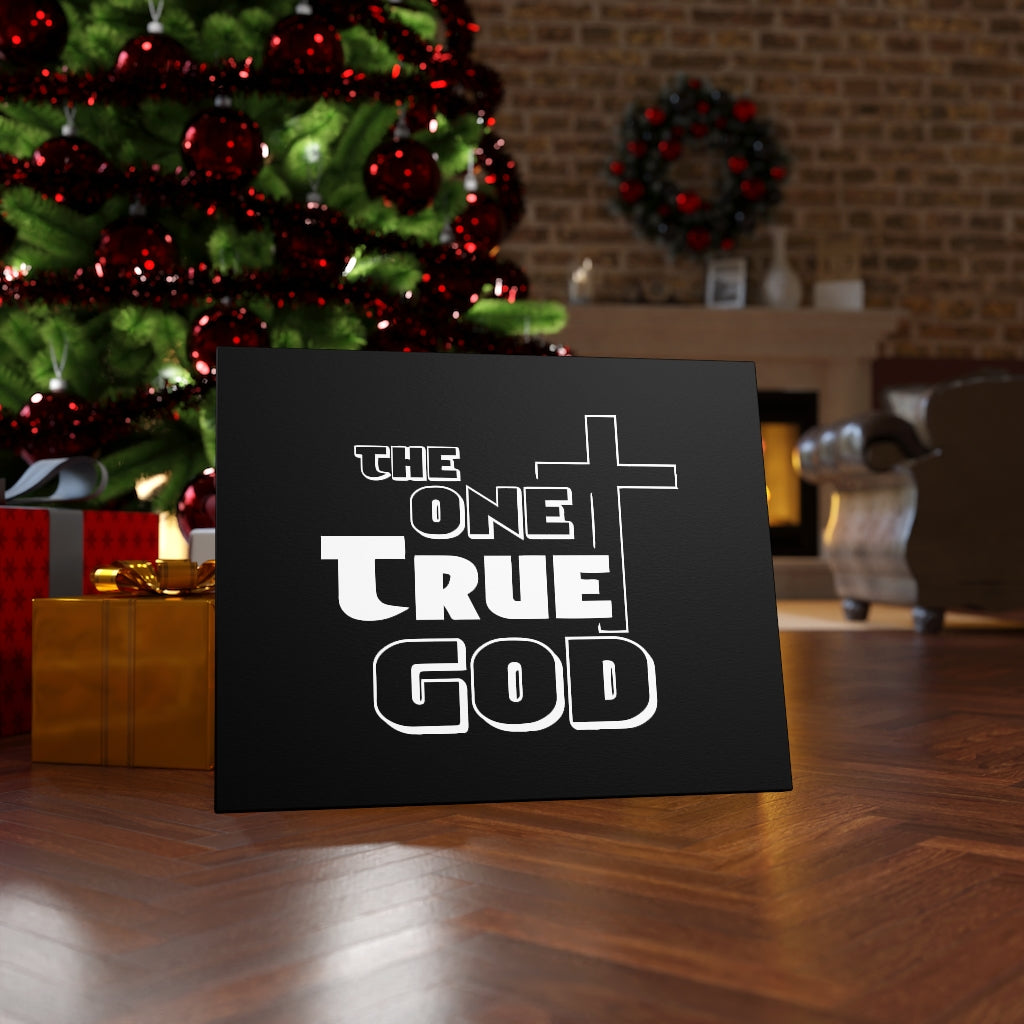 The One True God Bible Verse Canvas Christian Wall Art Ready to Hang Unframed-Express Your Love Gifts