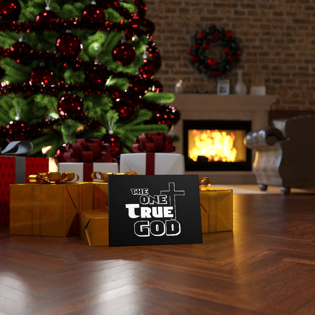 The One True God Bible Verse Canvas Christian Wall Art Ready to Hang Unframed-Express Your Love Gifts