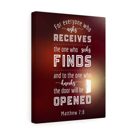 The One Who Seeks Matthew 7:8 Bible Verse Canvas Christian Wall Art Ready to Hang Unframed-Express Your Love Gifts