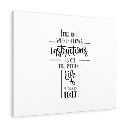 The Path Of Life Proverbs 10:17 Bible Verse Canvas Christian Wall Art Ready to Hang Unframed-Express Your Love Gifts