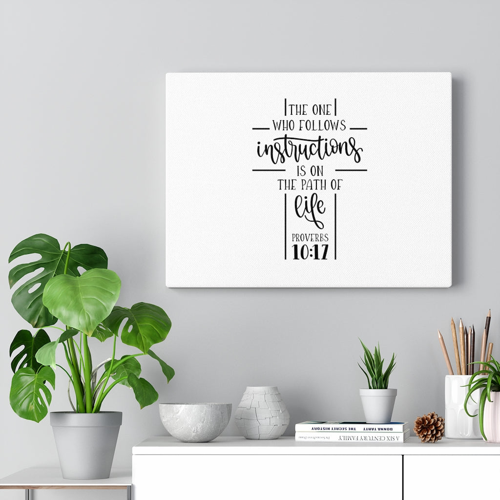 The Path Of Life Proverbs 10:17 Bible Verse Canvas Christian Wall Art Ready to Hang Unframed-Express Your Love Gifts