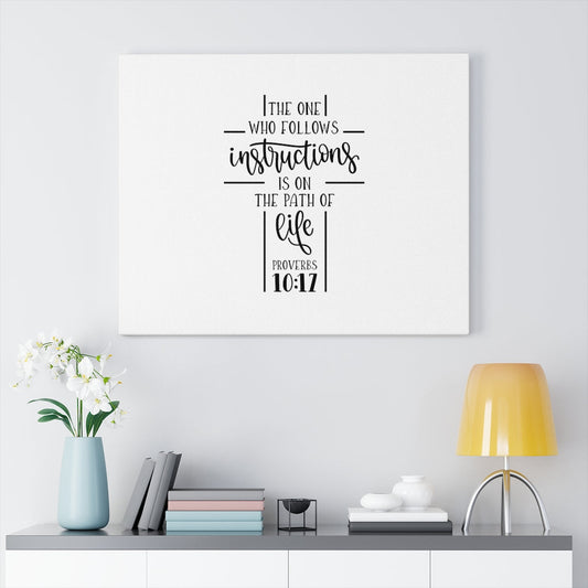 The Path Of Life Proverbs 10:17 Bible Verse Canvas Christian Wall Art Ready to Hang Unframed-Express Your Love Gifts