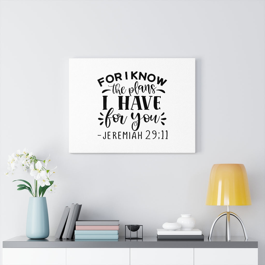 The Plans I Have Jeremiah 29:11 Bible Verse Canvas Christian Wall Art Ready to Hang Unframed-Express Your Love Gifts