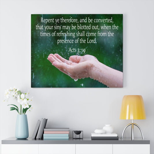 Scripture Walls The Presence of The Lord Acts 3:19 Bible Verse Canvas Christian Wall Art Ready to Hang Unframed-Express Your Love Gifts