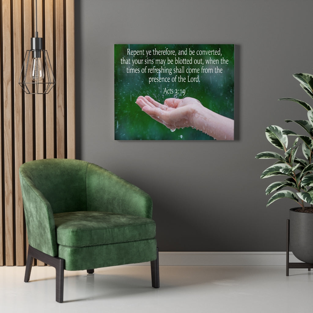 Scripture Walls The Presence of The Lord Acts 3:19 Bible Verse Canvas Christian Wall Art Ready to Hang Unframed-Express Your Love Gifts