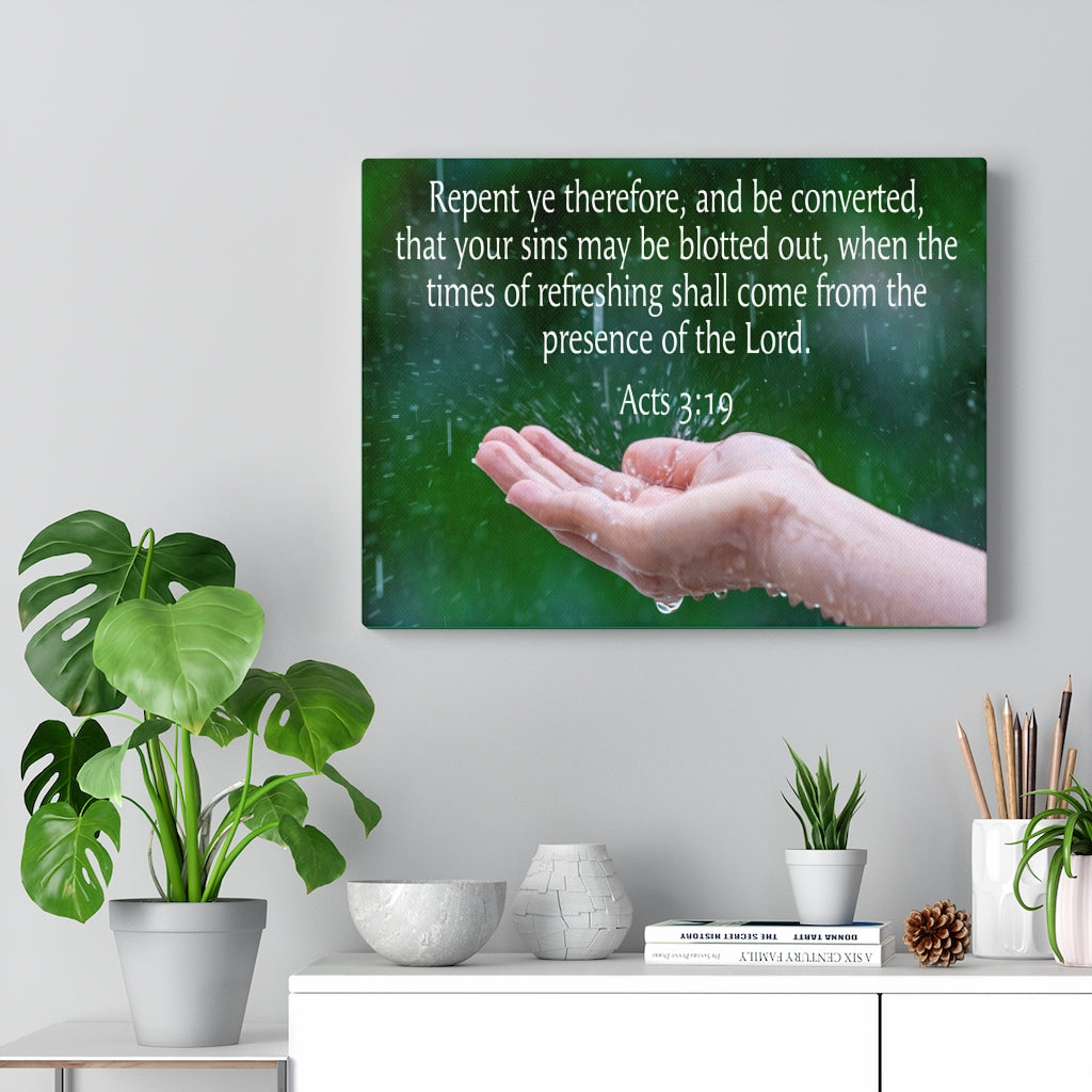 Scripture Walls The Presence of The Lord Acts 3:19 Bible Verse Canvas Christian Wall Art Ready to Hang Unframed-Express Your Love Gifts