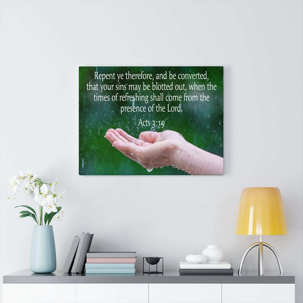 Scripture Walls The Presence of The Lord Acts 3:19 Bible Verse Canvas Christian Wall Art Ready to Hang Unframed-Express Your Love Gifts
