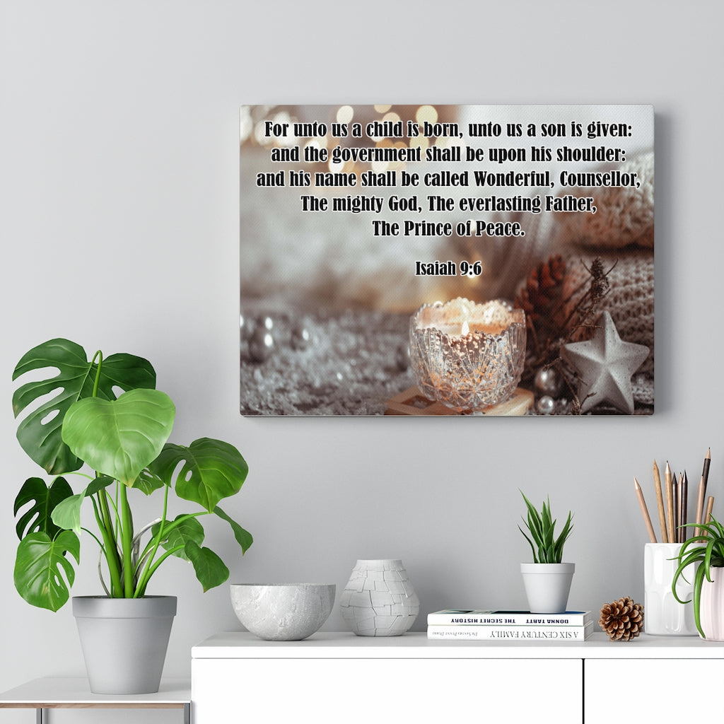 Scripture Walls The Prince of Peace Isaiah 9:6 Bible Verse Canvas Christian Wall Art Ready to Hang Unframed-Express Your Love Gifts