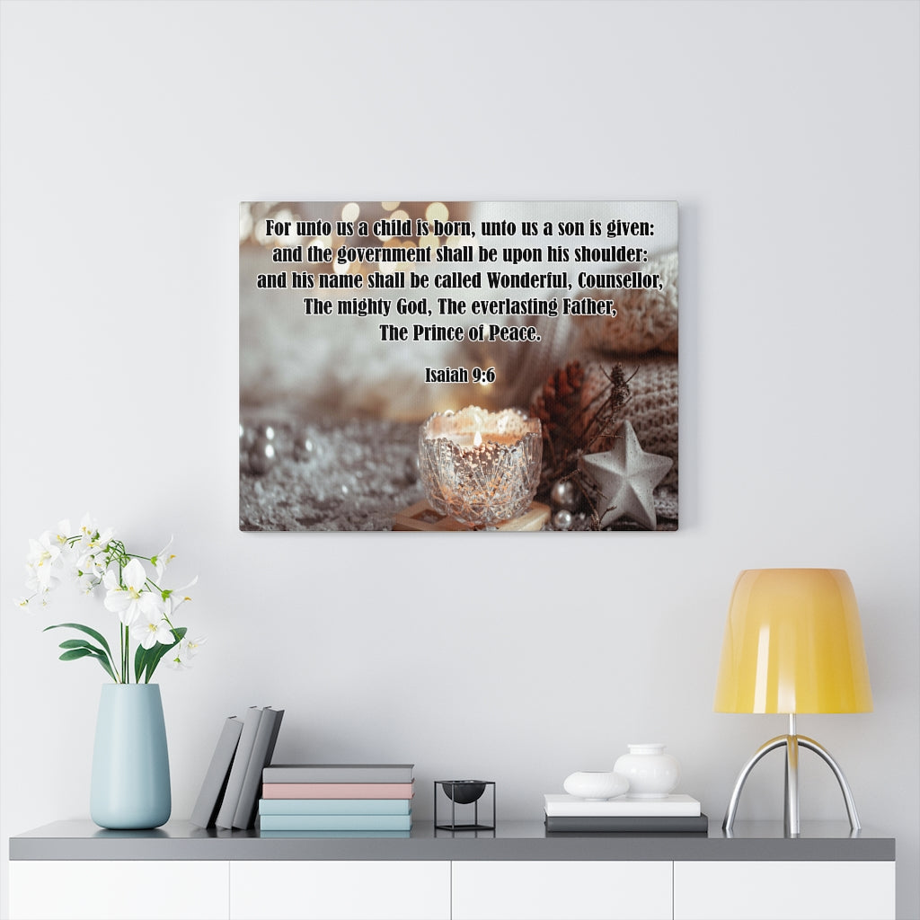 Scripture Walls The Prince of Peace Isaiah 9:6 Bible Verse Canvas Christian Wall Art Ready to Hang Unframed-Express Your Love Gifts