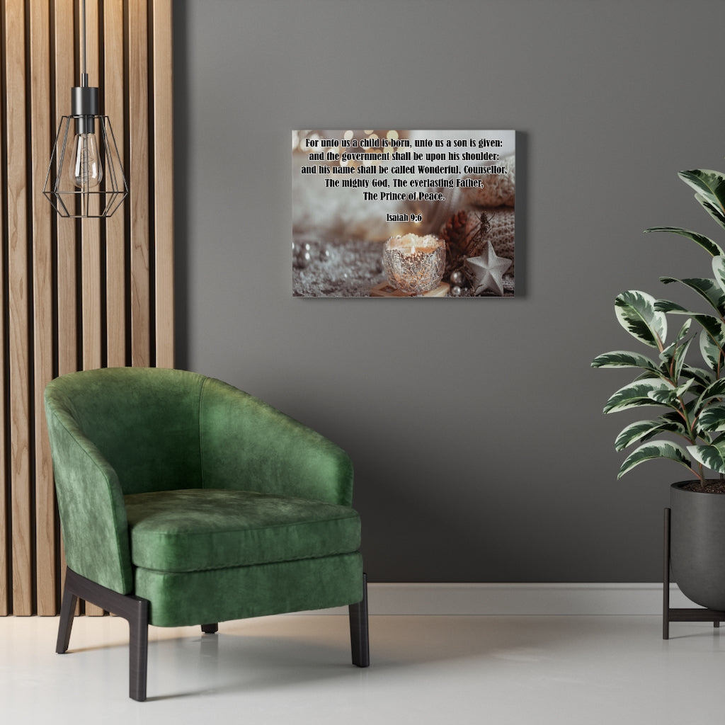 Scripture Walls The Prince of Peace Isaiah 9:6 Bible Verse Canvas Christian Wall Art Ready to Hang Unframed-Express Your Love Gifts