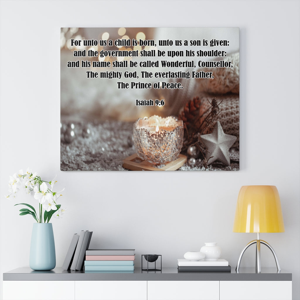 Scripture Walls The Prince of Peace Isaiah 9:6 Bible Verse Canvas Christian Wall Art Ready to Hang Unframed-Express Your Love Gifts
