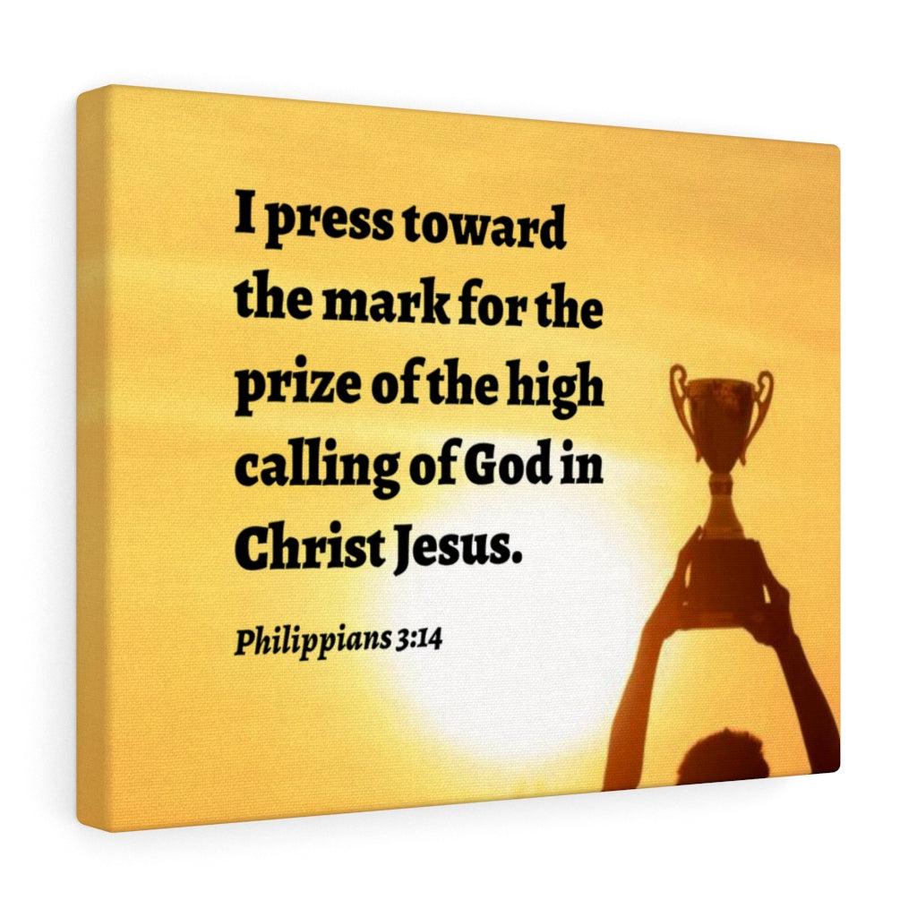 The Prize Philippians 3:14 Bible Verse Canvas Christian Wall Art Ready to Hang Unframed-Express Your Love Gifts