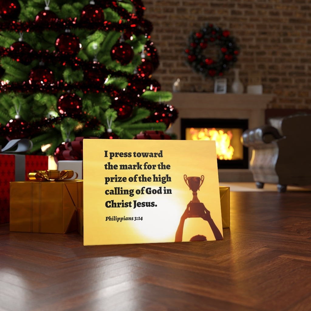 The Prize Philippians 3:14 Bible Verse Canvas Christian Wall Art Ready to Hang Unframed-Express Your Love Gifts