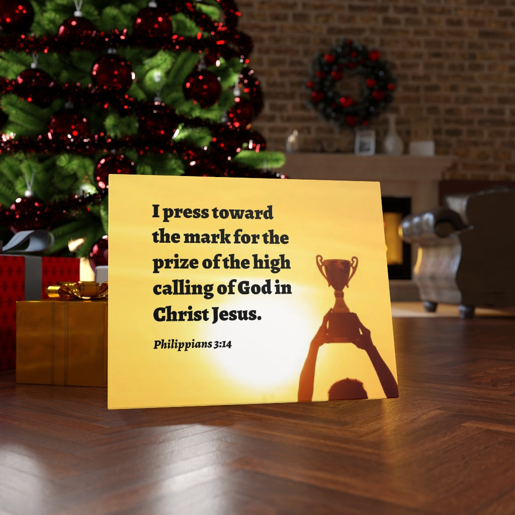 The Prize Philippians 3:14 Bible Verse Canvas Christian Wall Art Ready to Hang Unframed-Express Your Love Gifts