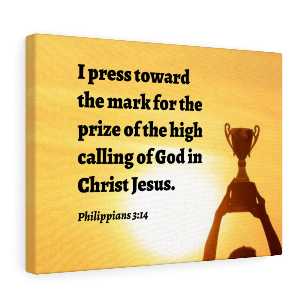 The Prize Philippians 3:14 Bible Verse Canvas Christian Wall Art Ready to Hang Unframed-Express Your Love Gifts