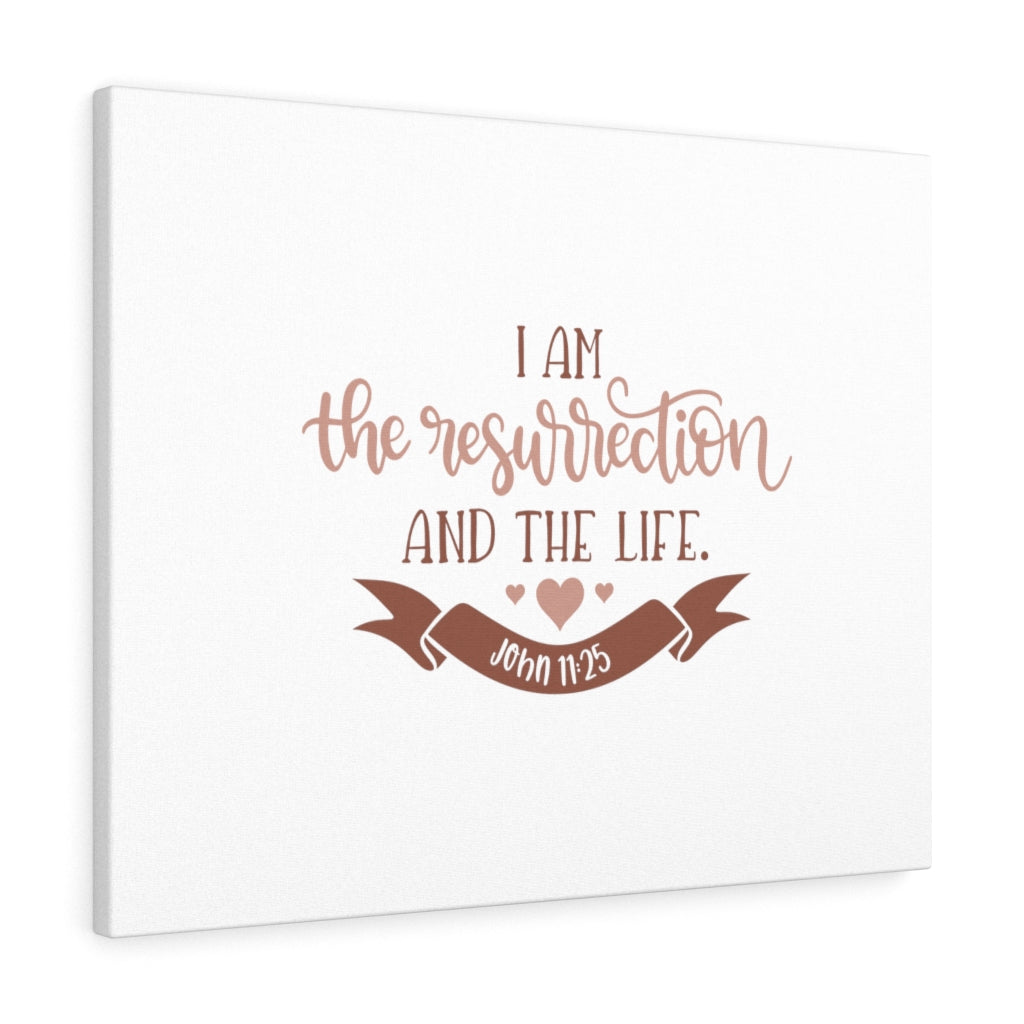 The Resurrection And The Life John 11:25 Bible Verse Canvas Christian Wall Art Ready to Hang Unframed-Express Your Love Gifts