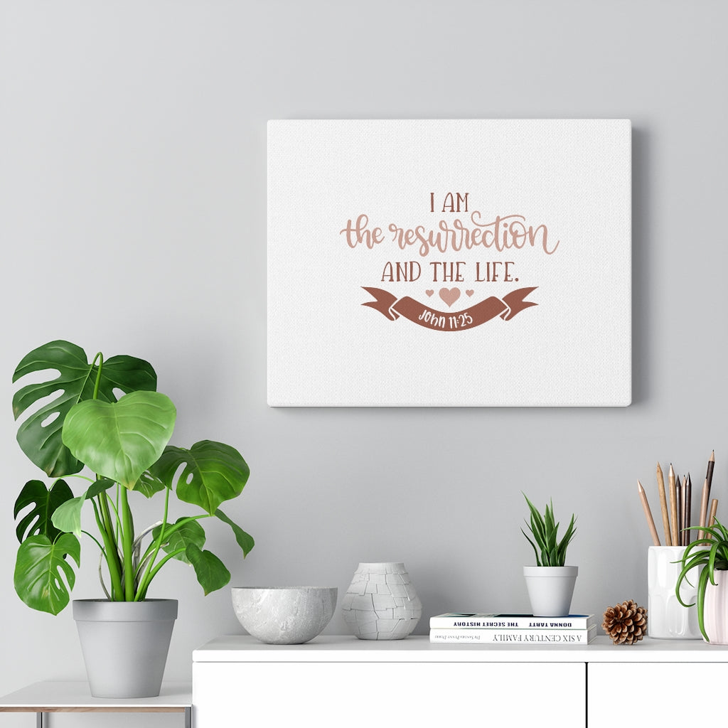 The Resurrection And The Life John 11:25 Bible Verse Canvas Christian Wall Art Ready to Hang Unframed-Express Your Love Gifts