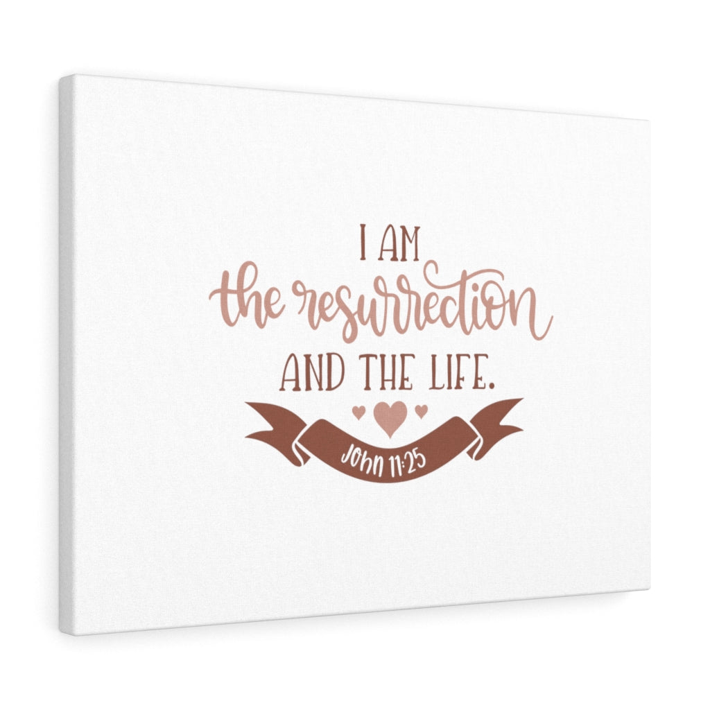The Resurrection And The Life John 11:25 Bible Verse Canvas Christian Wall Art Ready to Hang Unframed-Express Your Love Gifts