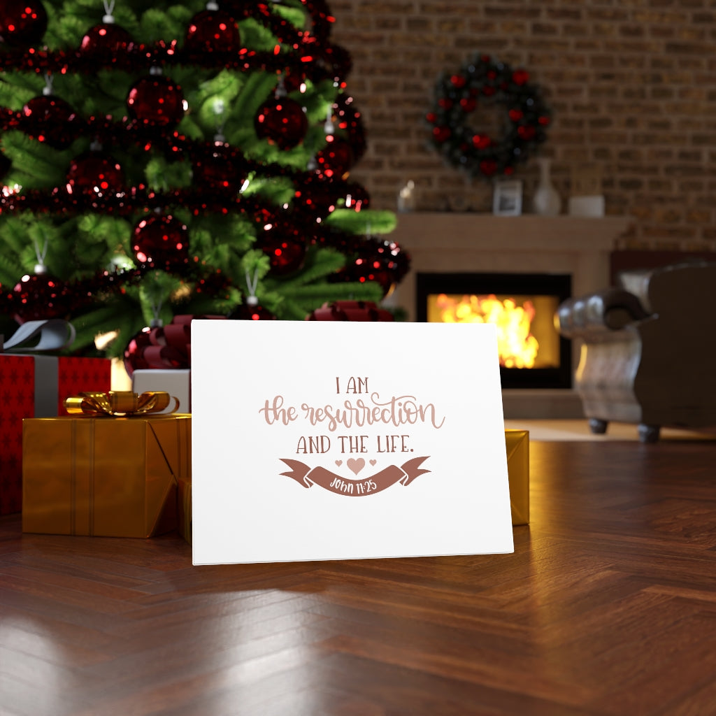 The Resurrection And The Life John 11:25 Bible Verse Canvas Christian Wall Art Ready to Hang Unframed-Express Your Love Gifts