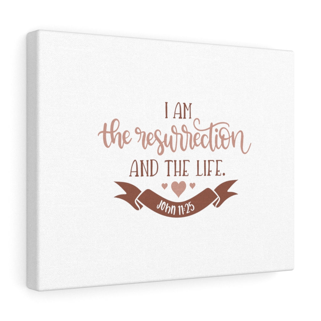 The Resurrection And The Life John 11:25 Bible Verse Canvas Christian Wall Art Ready to Hang Unframed-Express Your Love Gifts