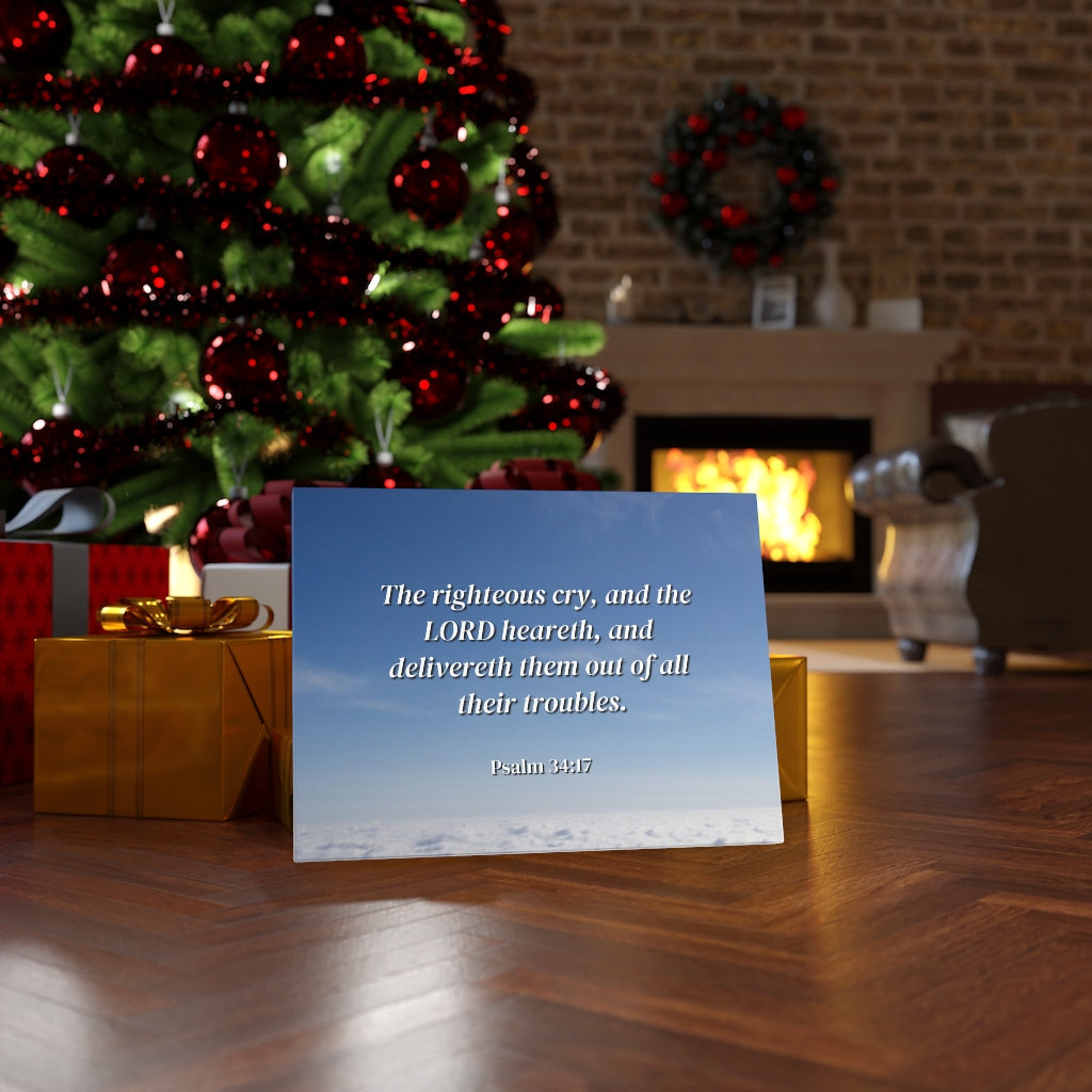 The Righteous Cry Psalm 34:17 Bible Verse Canvas Christian Wall Art Ready to Hang Unframed-Express Your Love Gifts