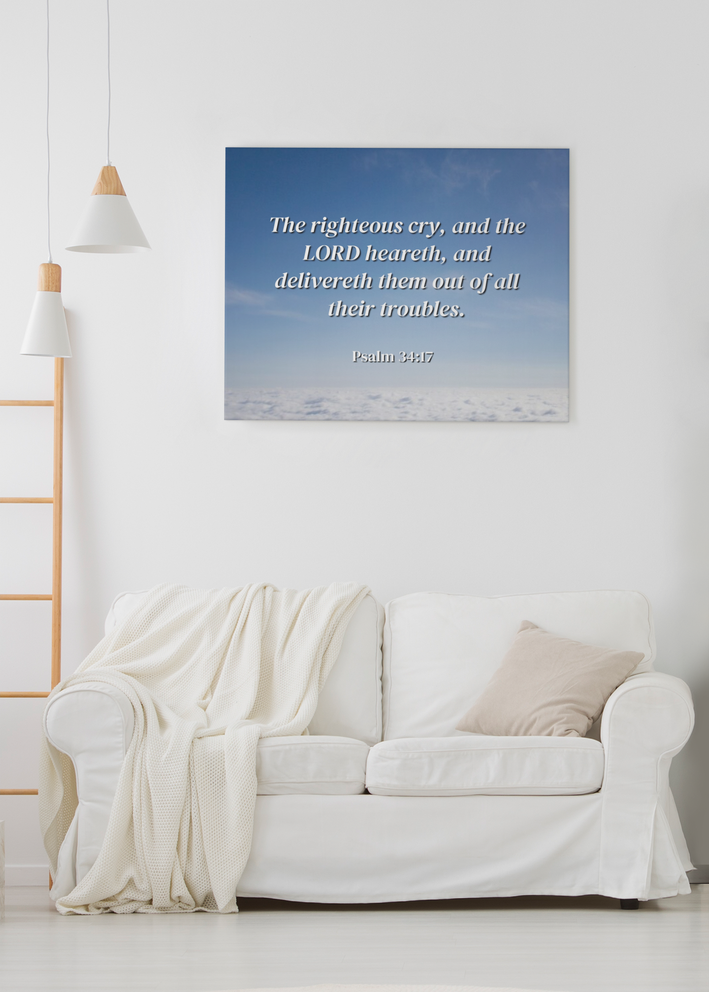 The Righteous Cry Psalm 34:17 Bible Verse Canvas Christian Wall Art Ready to Hang Unframed-Express Your Love Gifts