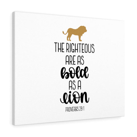 The Righteous Proverbs 28:1 Bible Verse Canvas Christian Wall Art Ready to Hang Unframed-Express Your Love Gifts