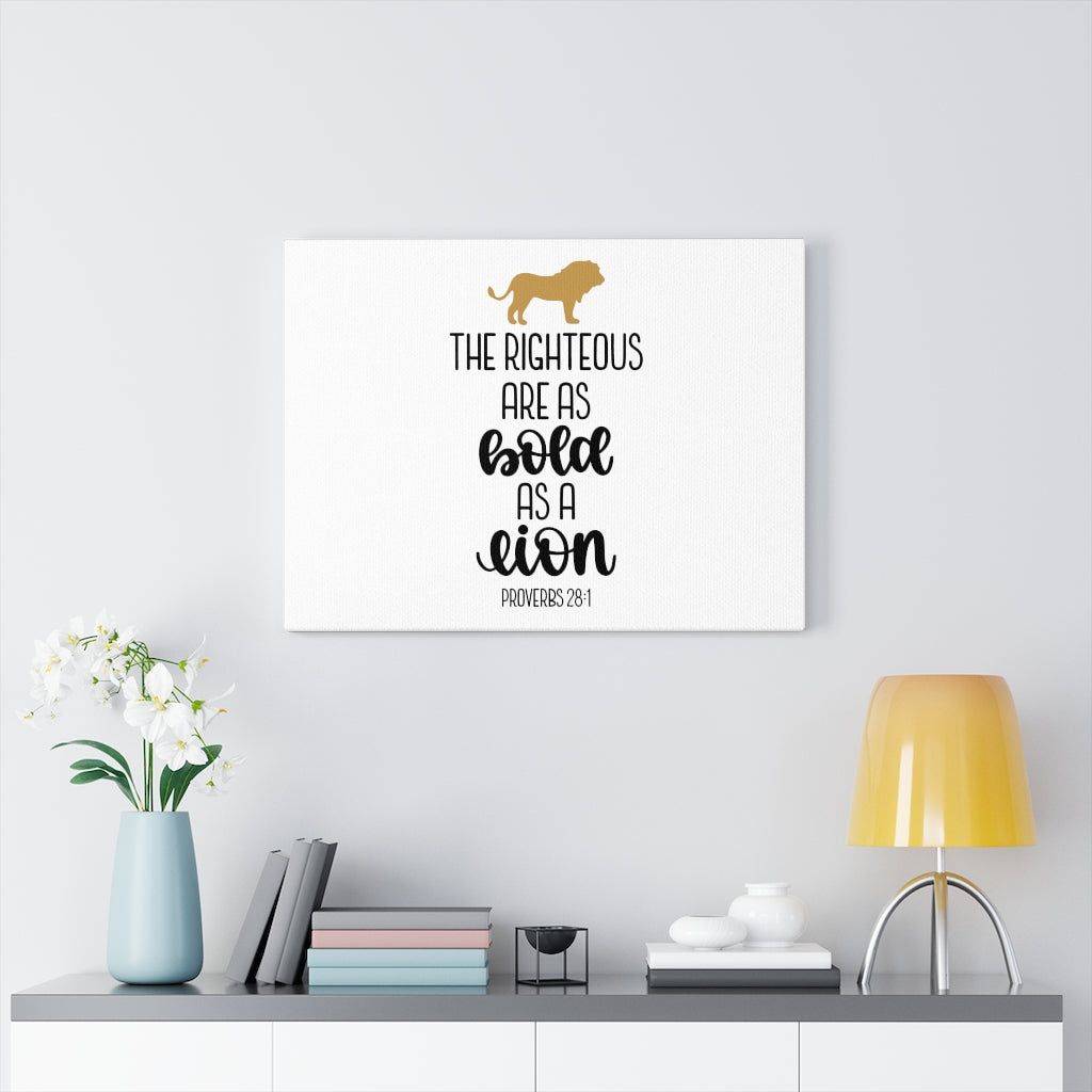 Scripture Walls The Righteous Proverbs 28:1 Bible Verse Canvas Christian Wall Art Ready to Hang Unframed-Express Your Love Gifts