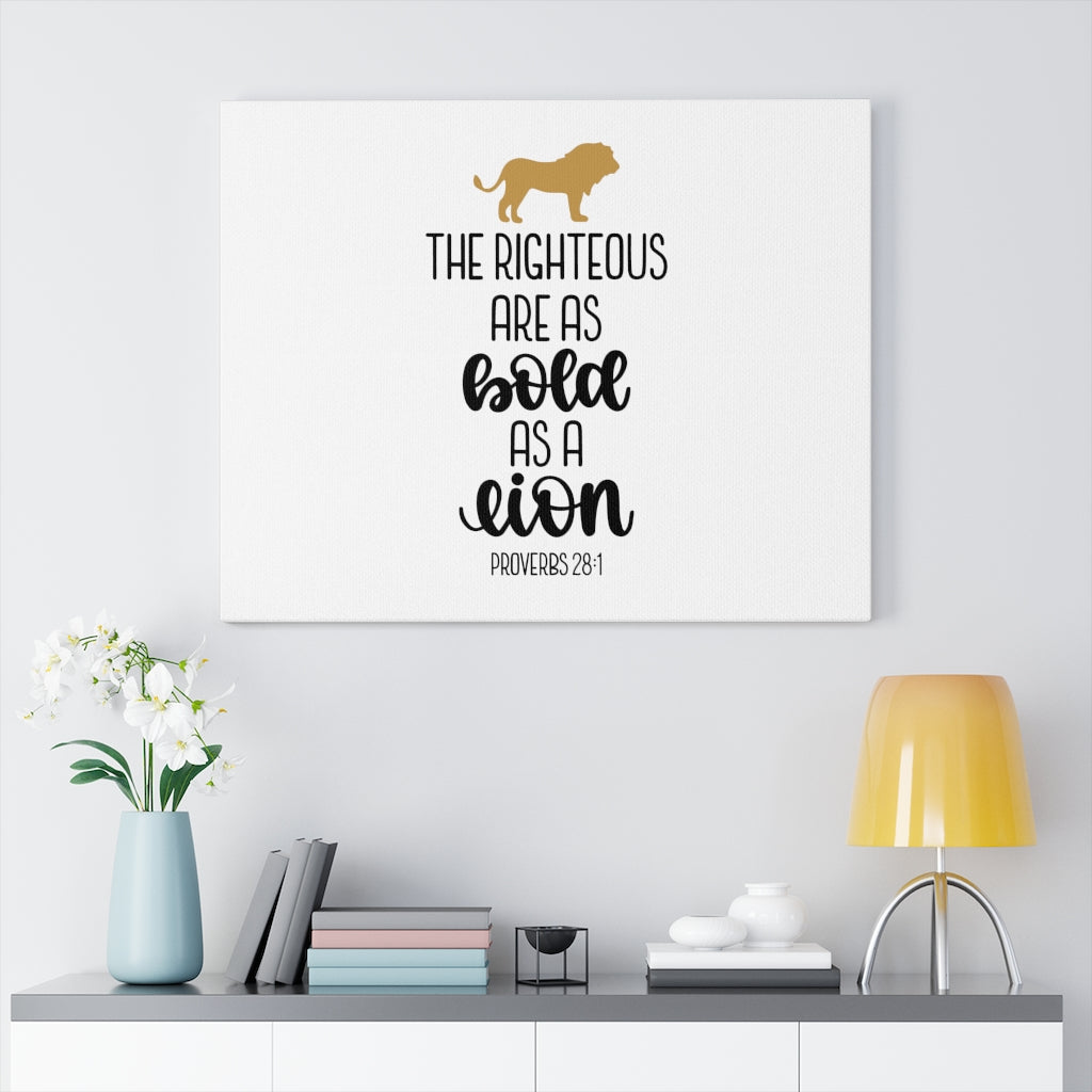 Scripture Walls The Righteous Proverbs 28:1 Bible Verse Canvas Christian Wall Art Ready to Hang Unframed-Express Your Love Gifts
