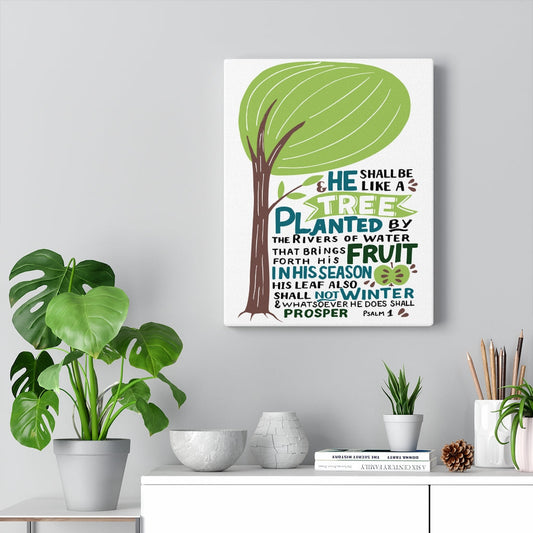 The Rivers Of Water Psalm 1 Bible Verse Canvas Christian Wall Art Ready to Hang Unframed-Express Your Love Gifts