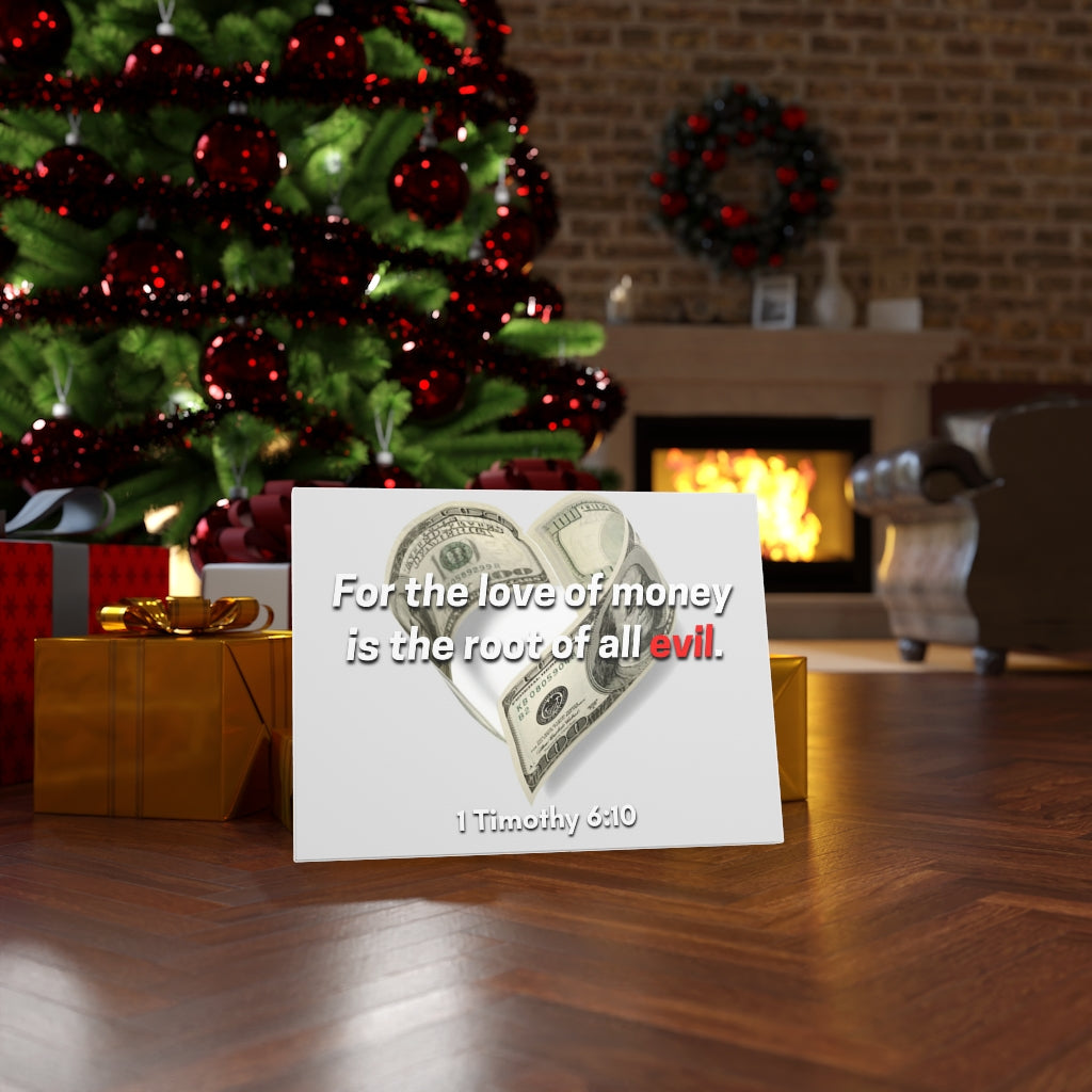 The Root Of All Evil 1 Timothy 6:10 Bible Verse Canvas Christian Wall Art Ready to Hang Unframed-Express Your Love Gifts