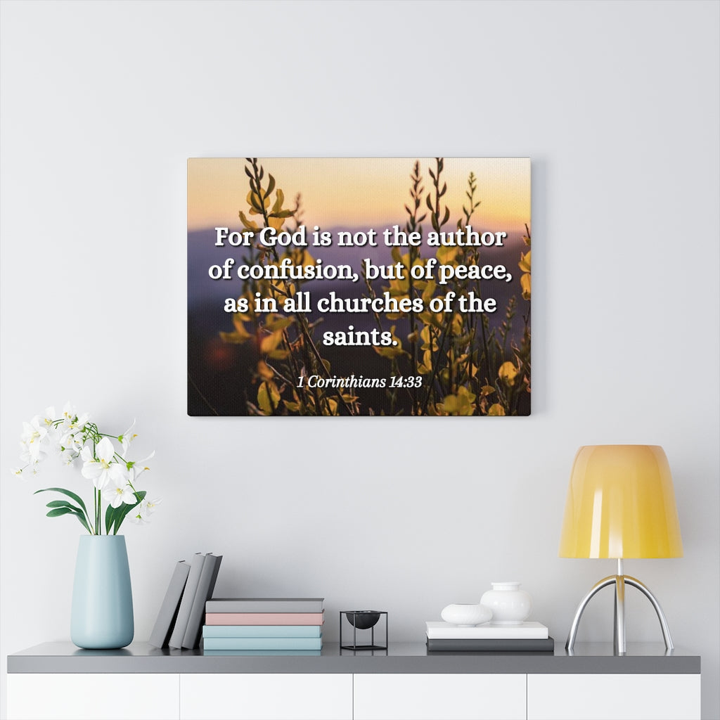 The Saints 1 Corinthians 14:33 Bible Verse Canvas Christian Wall Art Ready to Hang Unframed-Express Your Love Gifts
