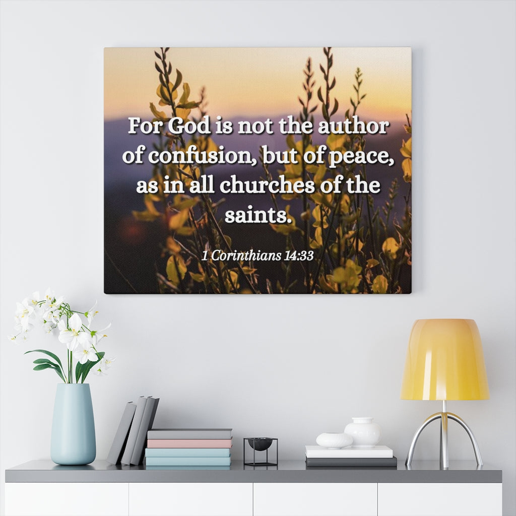 The Saints 1 Corinthians 14:33 Bible Verse Canvas Christian Wall Art Ready to Hang Unframed-Express Your Love Gifts