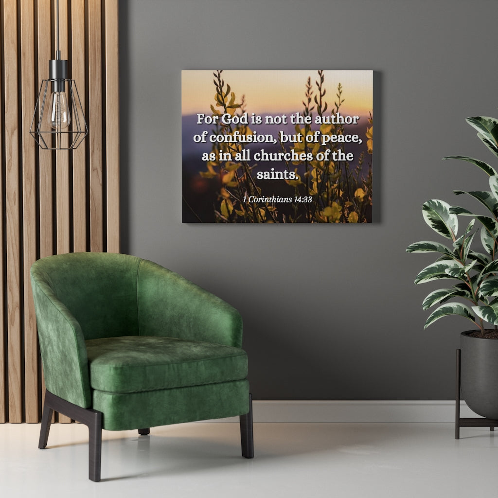 The Saints 1 Corinthians 14:33 Bible Verse Canvas Christian Wall Art Ready to Hang Unframed-Express Your Love Gifts