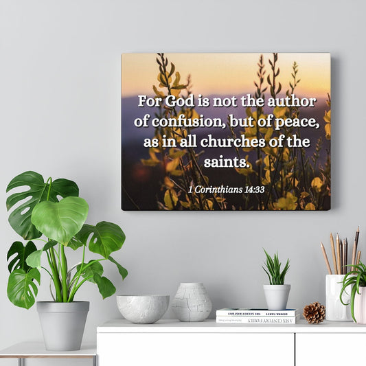 The Saints 1 Corinthians 14:33 Bible Verse Canvas Christian Wall Art Ready to Hang Unframed-Express Your Love Gifts