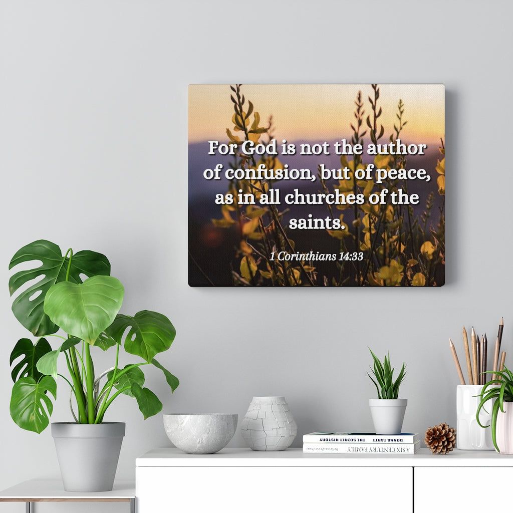 The Saints 1 Corinthians 14:33 Bible Verse Canvas Christian Wall Art Ready to Hang Unframed-Express Your Love Gifts