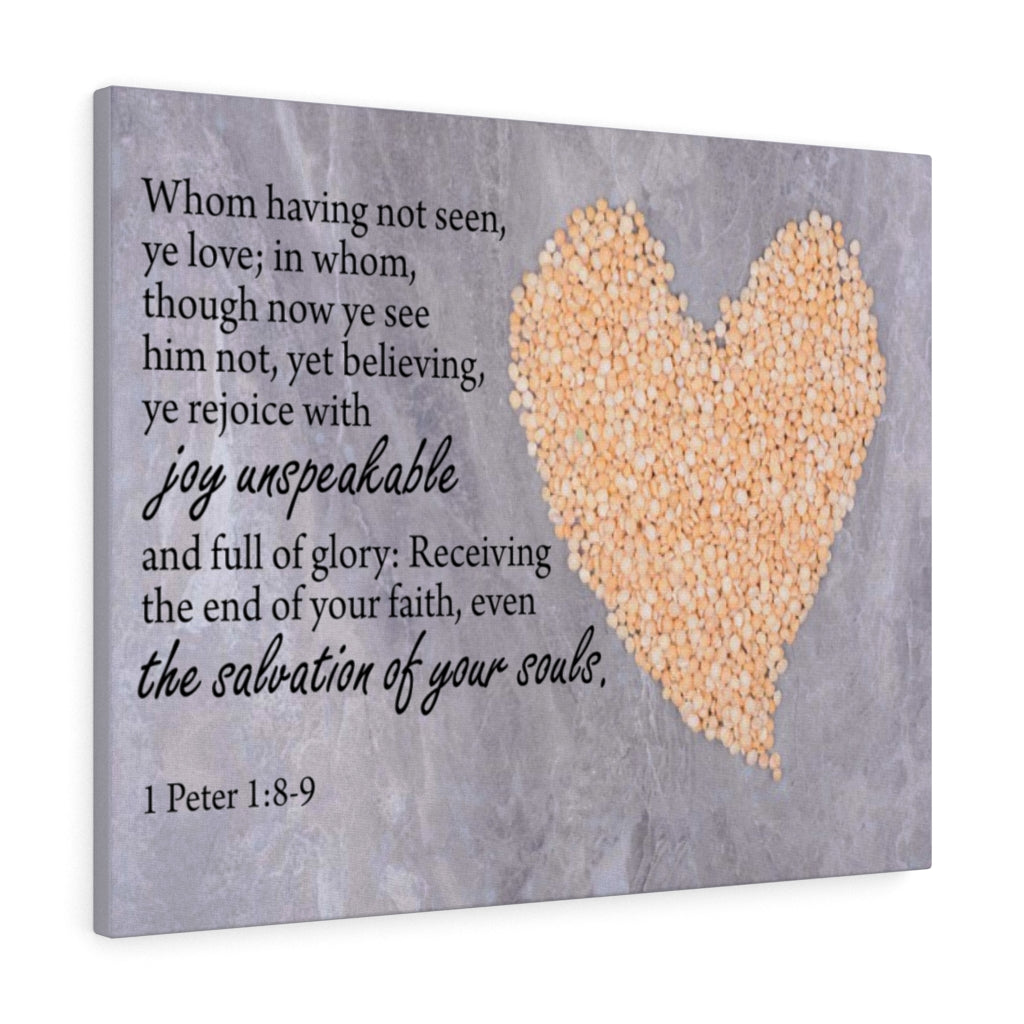 Scripture Walls The Salvation of Your Souls 1 Peter 1:8-9 Bible Verse Canvas Christian Wall Art Ready to Hang Unframed-Express Your Love Gifts