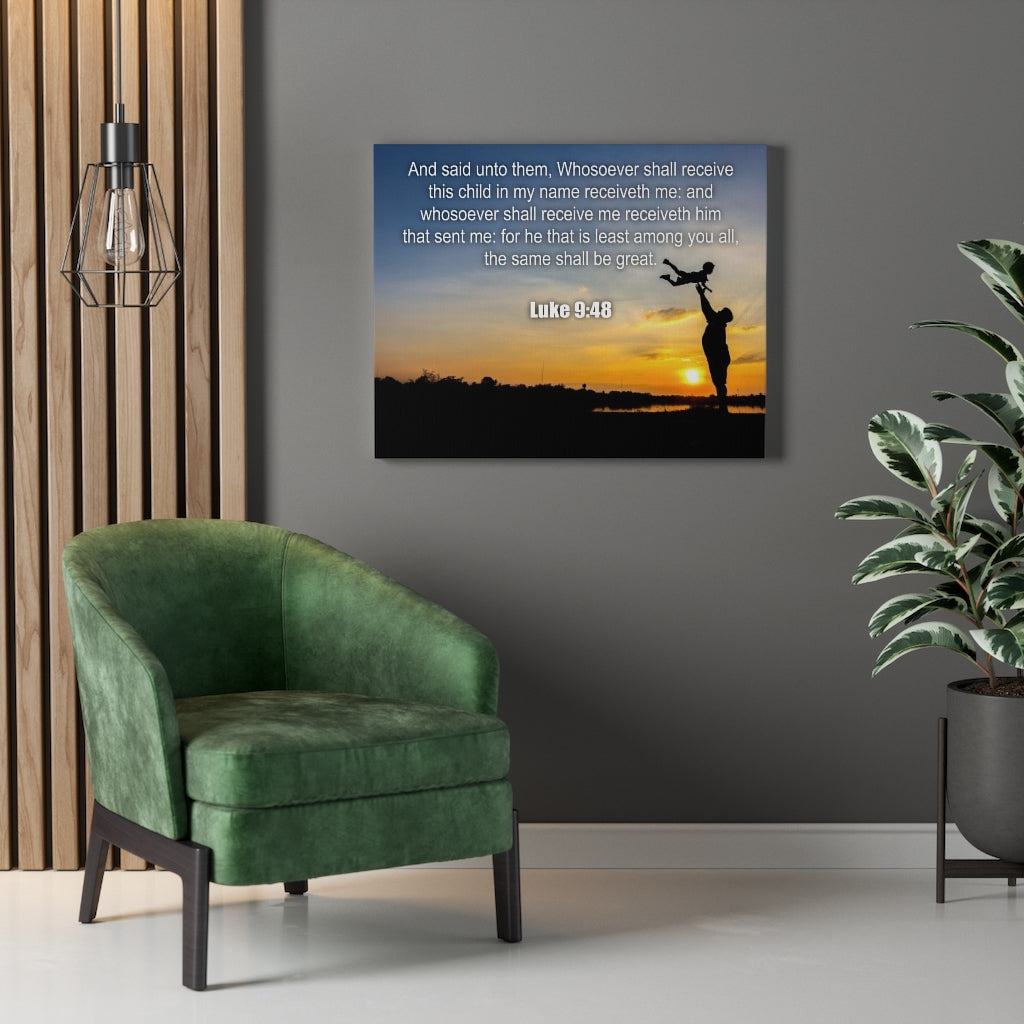 Scripture Walls The Same Shall Be Great Luke 9:48 Bible Verse Canvas Christian Wall Art Ready to Hang Unframed-Express Your Love Gifts