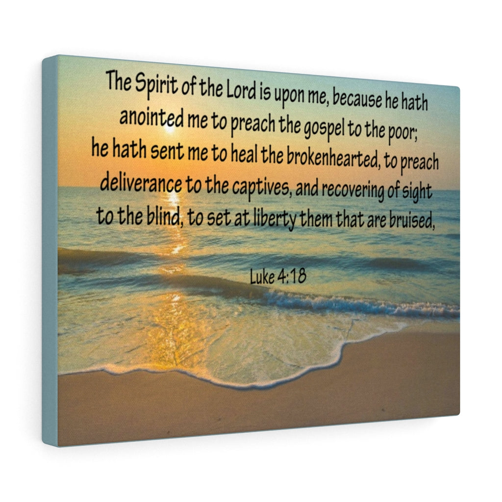 Scripture Walls The Spirit of The Lord Luke 4:18 Bible Verse Canvas Christian Wall Art Ready to Hang Unframed-Express Your Love Gifts