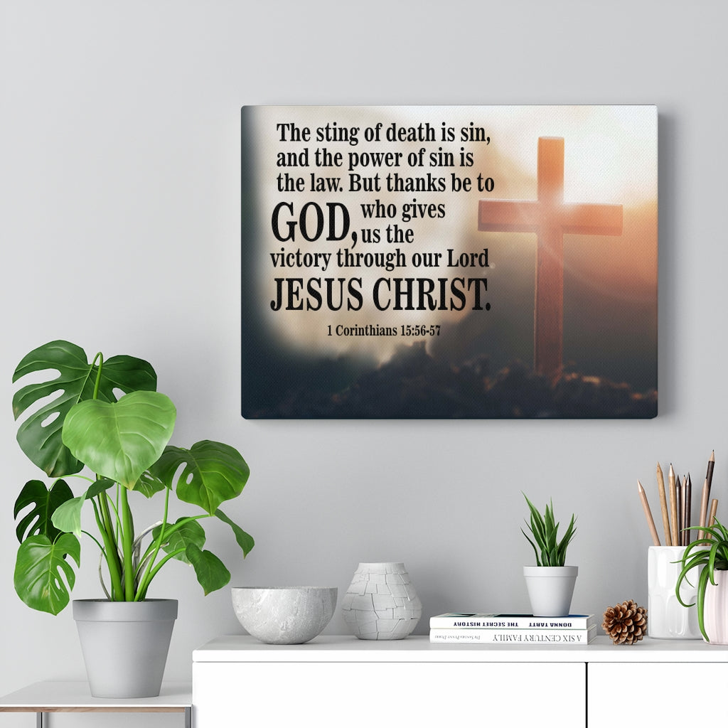 Scripture Walls The Sting of Death is Sin 1 Corinthians 15:56-57 Wall Art Christian Home Decor Unframed-Express Your Love Gifts